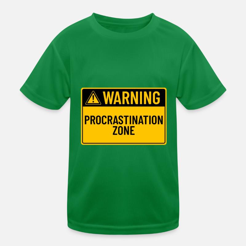 Warning: Procrastination Zone Kids Functional T-Shirt