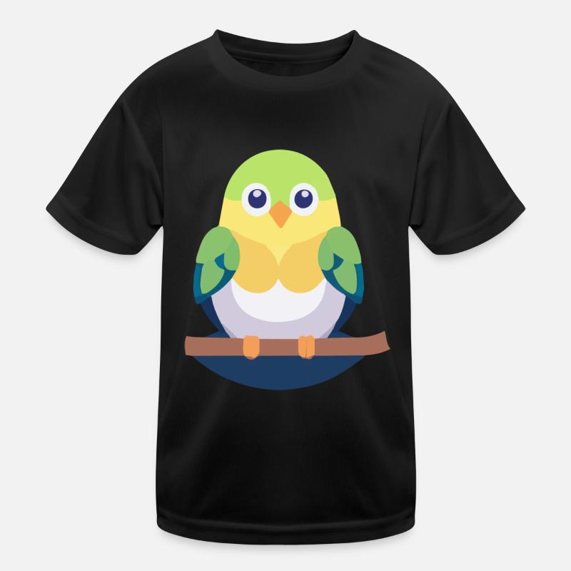 Perruche colorée sur branche T-shirt sport Enfant