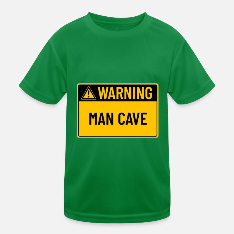 Warning: Man Cave Kids Functional T-Shirt