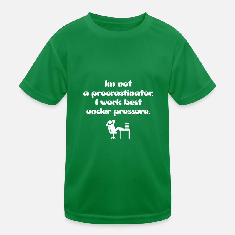 Pas un procrastinateur T-shirt sport Enfant