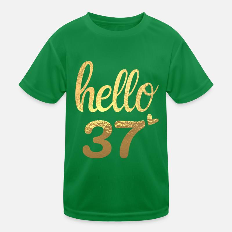 Hello 37 Gold Kids Functional T-Shirt