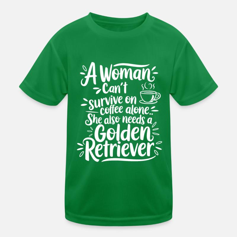 a woman can't survive on coffee Kids Functional T-Shirt