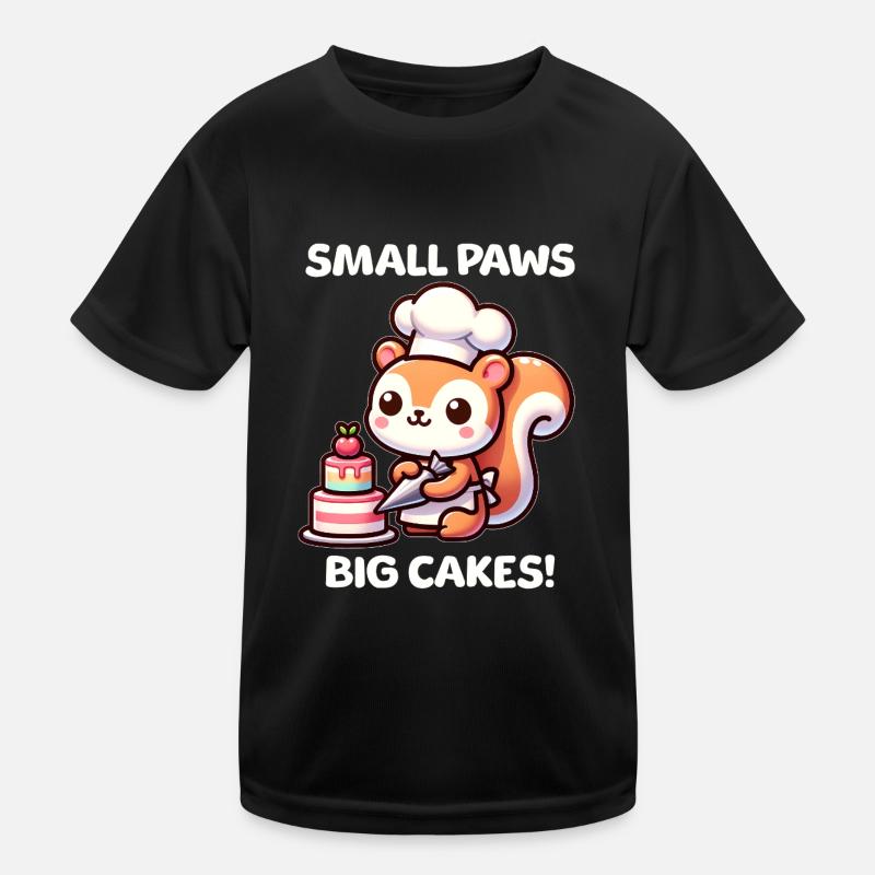 Gebäck Eichhörnchen - Kinder Funktions-T-Shirt - Schwarz