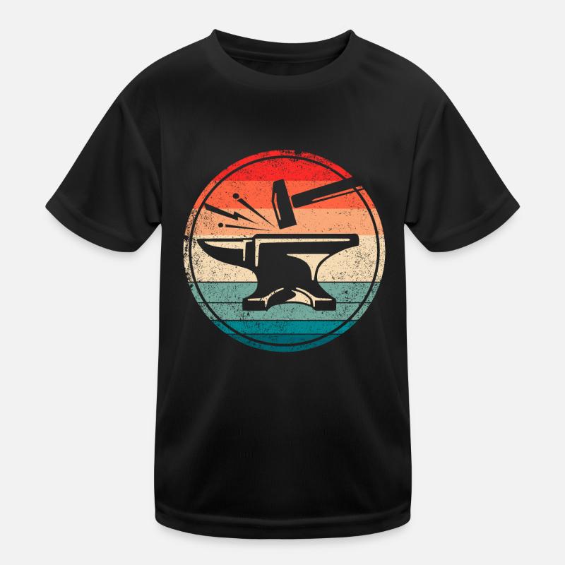 Retro Anvil Farrier Tool Blacksmith Anvil Kids Functional T-Shirt