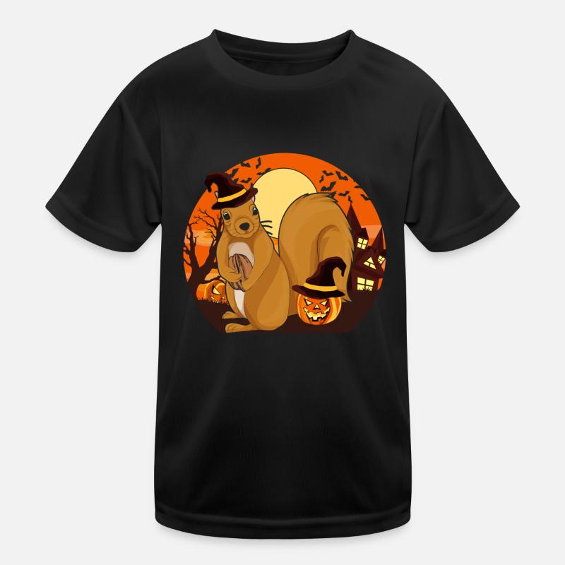 Witches Forest Animal Gift Halloween Squirrel Kids Functional T-Shirt