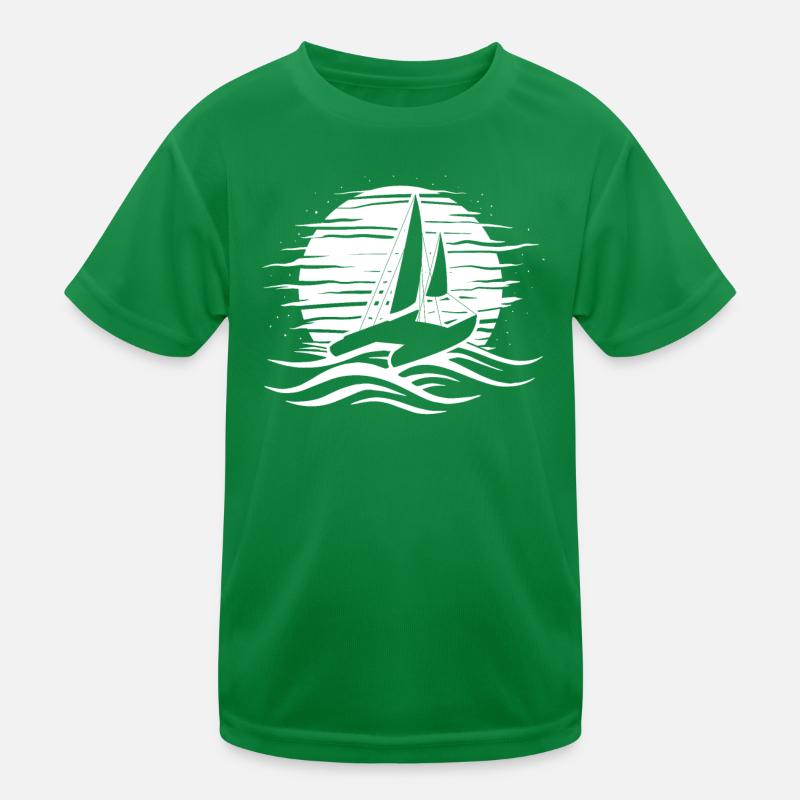 Catamaran Sailing Double Hull Bi-Coque Kids Functional T-Shirt