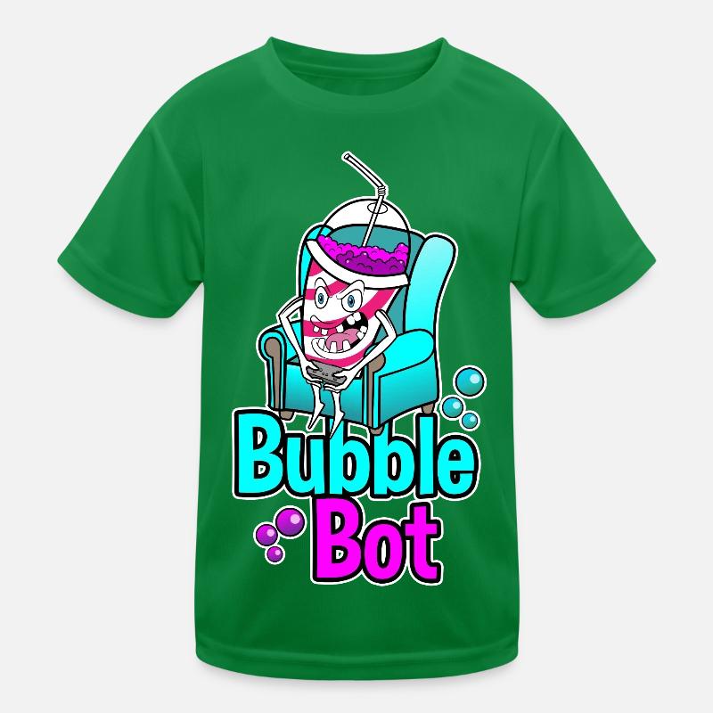 Bubble Tea Bot Gamer Drink Caractère T-shirt sport Enfant