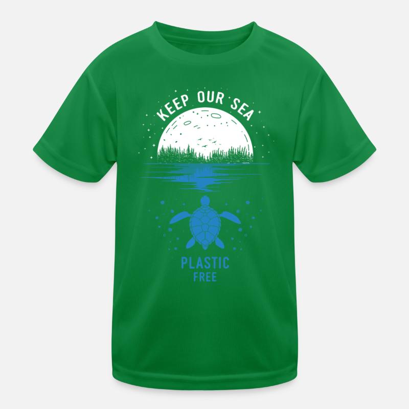 Keep Our Sea Plastic Free Kids Functional T-Shirt