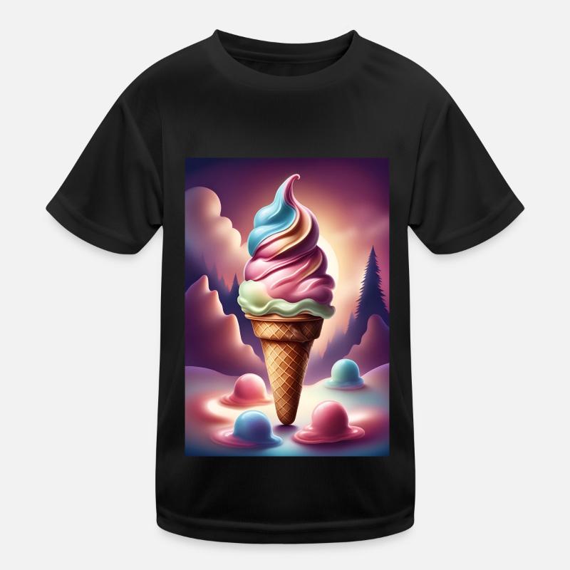 T-Shirt-Design mit schmelzender Eiscreme Kinder Funktions-T-Shirt