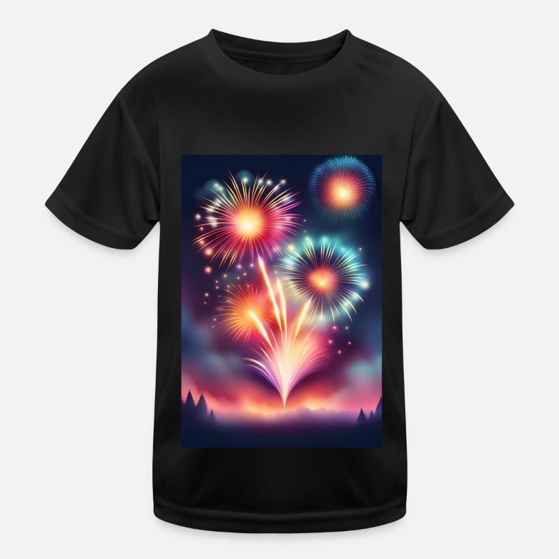 Sparkling and colorful firework celebration Kids Functional T-Shirt