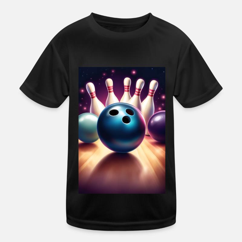 Cool bowling ball graphic t-shirt design Kids Functional T-Shirt