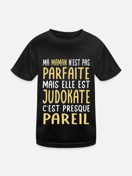 Ma maman n'est pas parfaite - Judokate - T-shirt sport Enfant - noir - Devant
