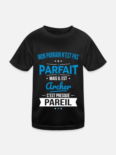 Mon parrain n'est pas parfait - Archer - T-shirt sport Enfant - noir - Devant
