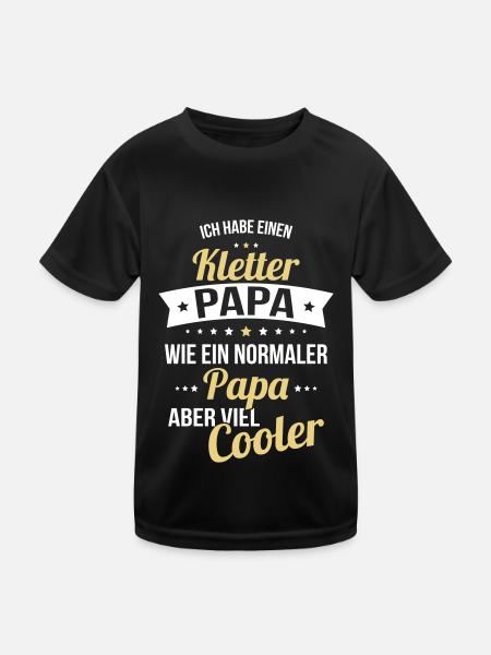 J’ai un père grimpeur comme un père normal - T-shirt sport Enfant - noir - Devant
