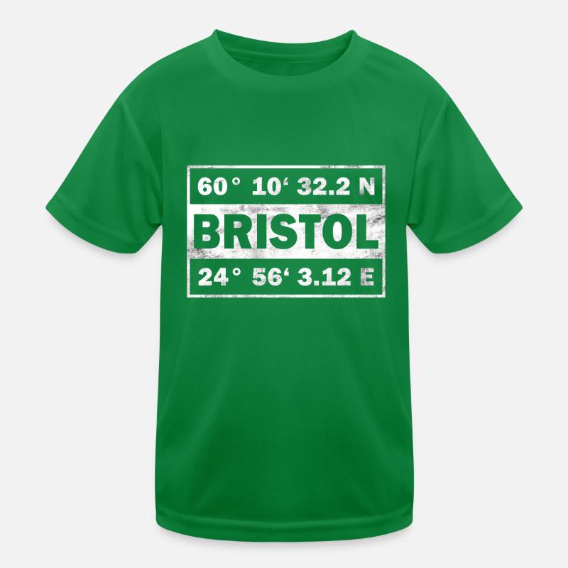 Bristol Coordinates City England Bristol Kids Functional T-Shirt