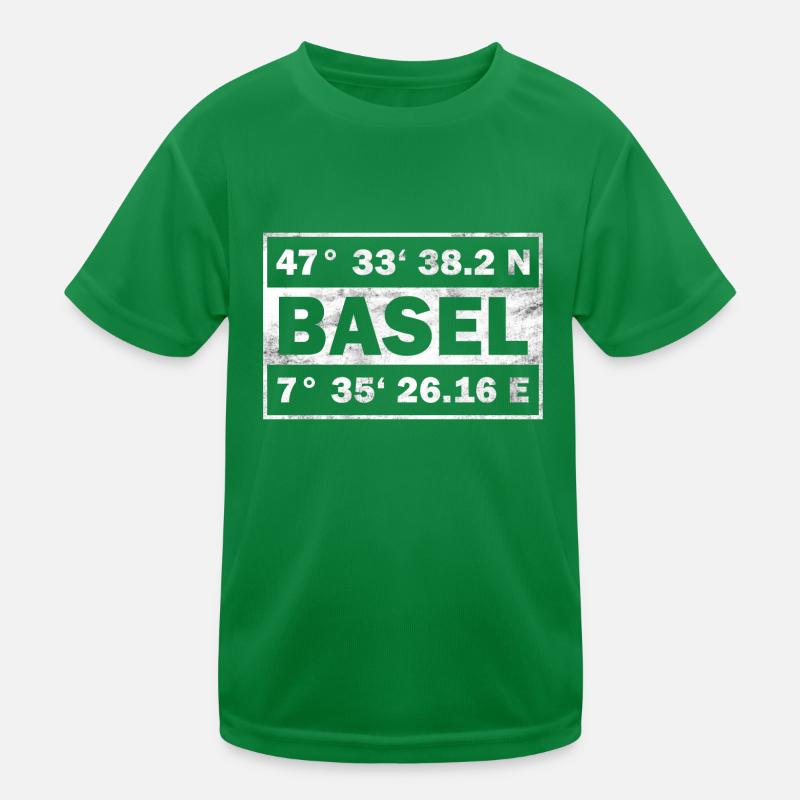 Basel Coordinates Switzerland Basel Kids Functional T-Shirt