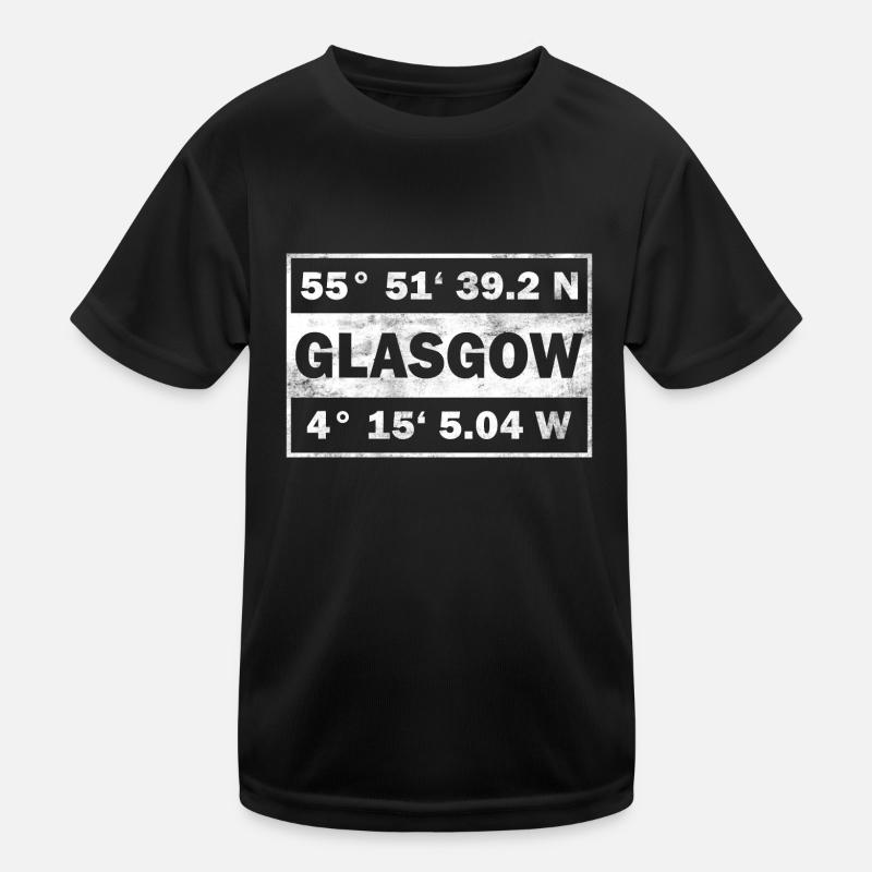 Glasgow Scotland Coordinates Glasgow Kids Functional T-Shirt