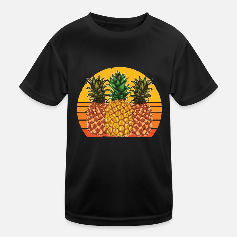 Fruits tropicaux Fruit Retro Sunset Ananas T-shirt sport Enfant
