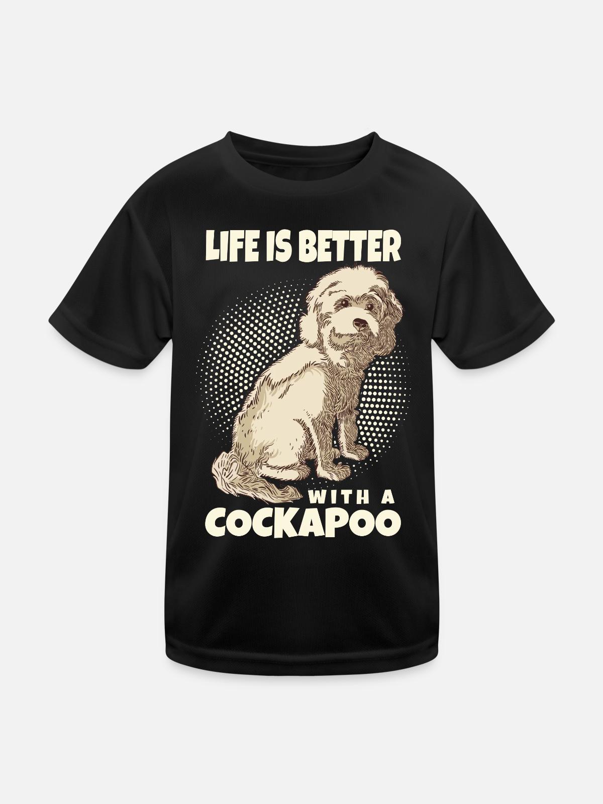 Cockapoo - Kinder Funktions-T-Shirt - Schwarz - Vorne