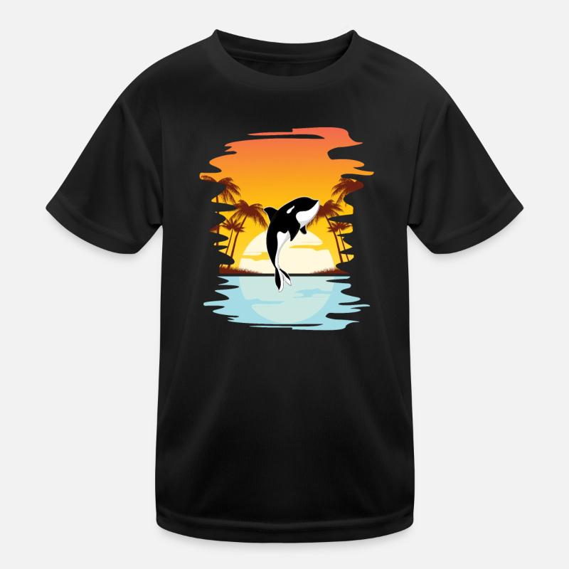 Schwertwal Killerwal Orca Kinder Funktions-T-Shirt