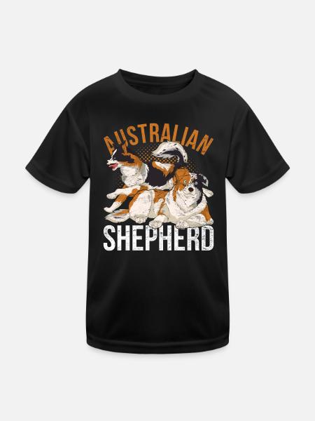 Hundeliebhaber Geschenkidee Australian Shepherd - Kinder Funktions-T-Shirt - Schwarz - Vorne