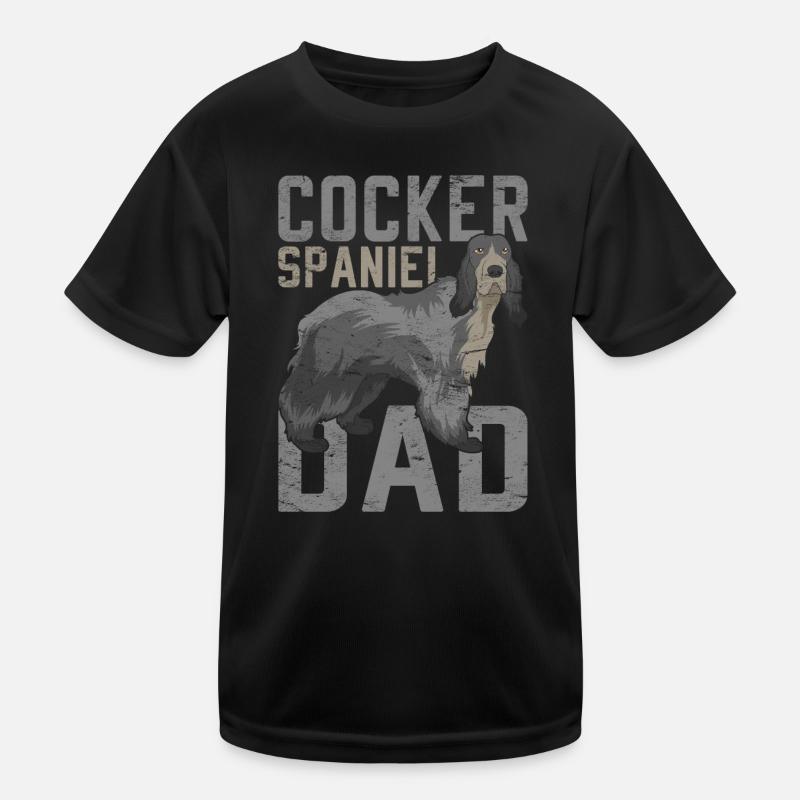 Cocker Spaniel Papa Hunde Geschenk Cocker Spaniel - Kinder Funktions-T-Shirt - Schwarz