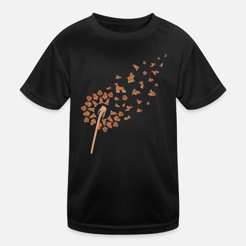 Dogs Dandelion Gift Cocker Spaniel - Kids Functional T-Shirt - black
