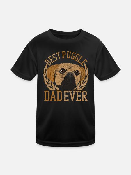 Puggle Papa Dogs Father's Day Gift Puggle - Kids Functional T-Shirt - black - Front