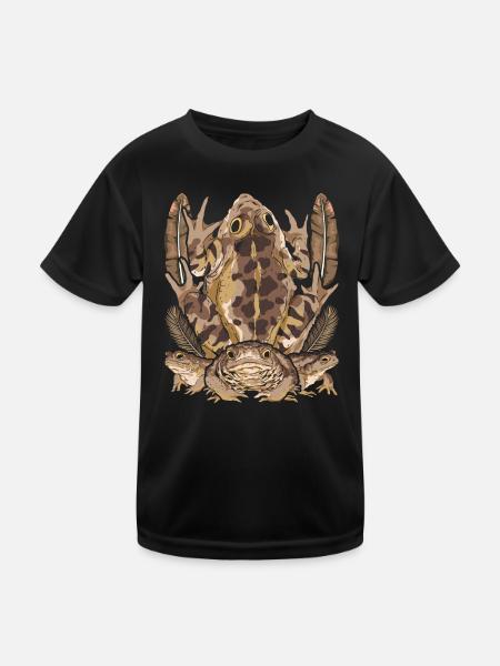 Frog Amphibians Animal Lovers Nature Animal Toad - Kids Functional T-Shirt - black - Front