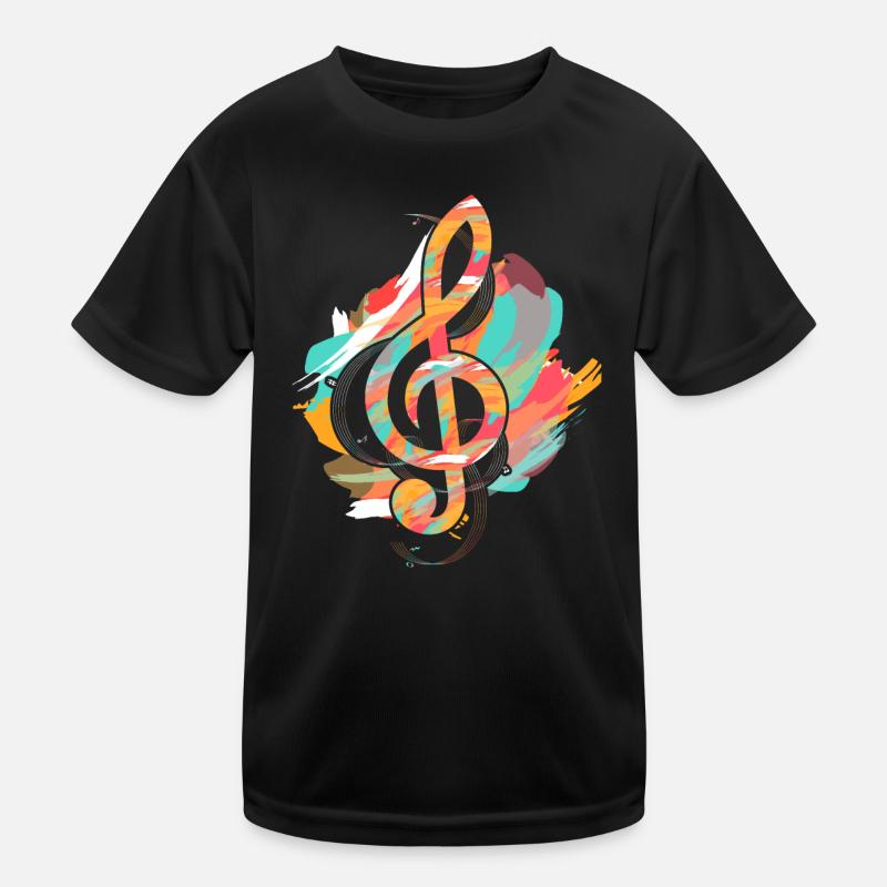 Violon Coloré Clef Musique Clef T-shirt sport Enfant