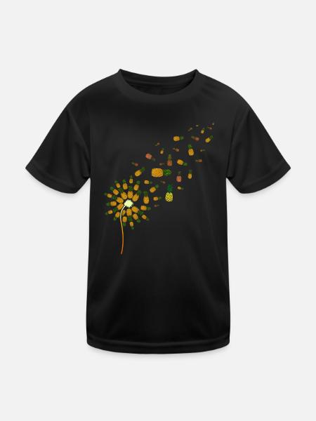 Summer Holiday Gift Fruit Tropical Pineapple - Kids Functional T-Shirt - black - Front