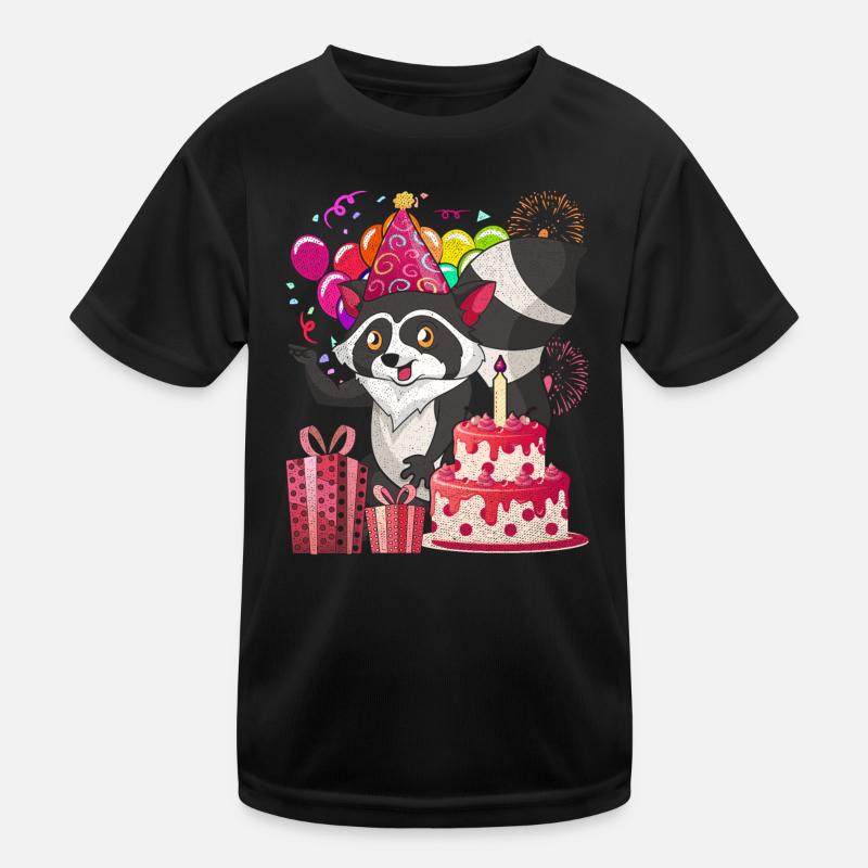 Geburtstag Tier Geschenk Waschbär Kinder Funktions-T-Shirt
