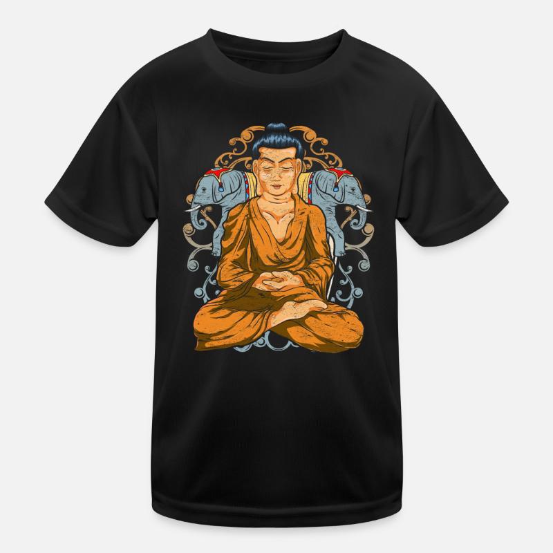 Indien Elefanten Buddhist Geschenkidee Buddha Kinder Funktions-T-Shirt