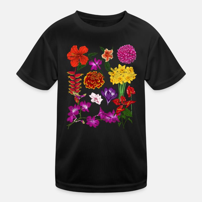 Farbenfrohe Blumen Hobbygärtner Geschenk Botanik Kinder Funktions-T-Shirt