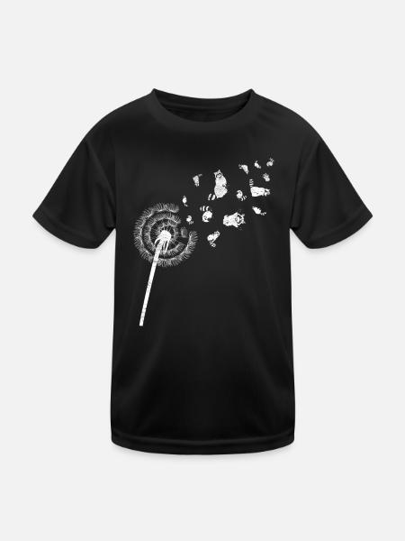Trash Panda Wald Tier Geschenk Pusteblume Waschbär - Kinder Funktions-T-Shirt - Schwarz