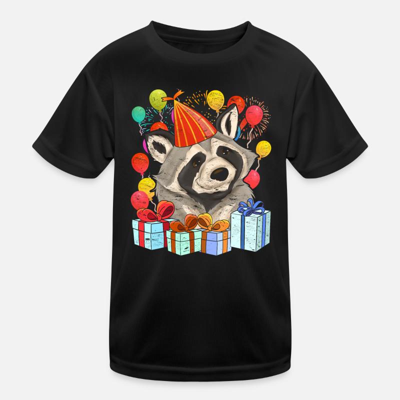 Geburtstagsgeschenk Wald Tier Trash Panda Waschbär Kinder Funktions-T-Shirt