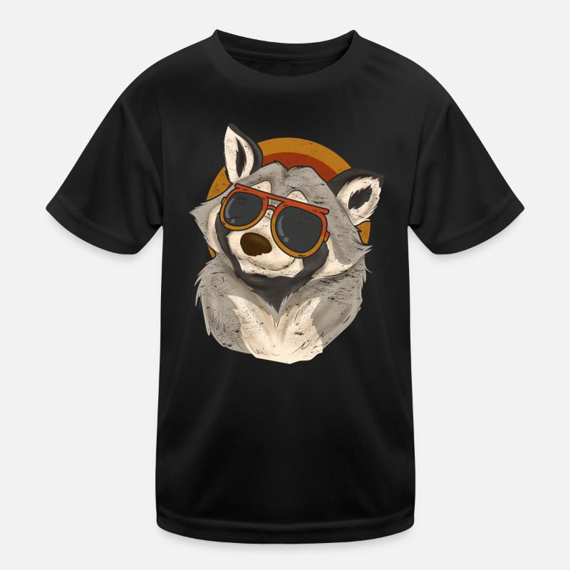 Coole Sonnenbrille Trash Panda Geschenk Waschbär Kinder Funktions-T-Shirt