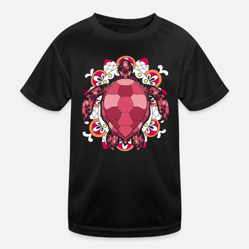 Polynesia Mandala Sea Animal Gift Turtle Kids Functional T-Shirt