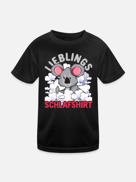 Lieblings Schlafshirt Tier Pyjama Geschenk Koala - Kinder Funktions-T-Shirt - Schwarz - Vorne
