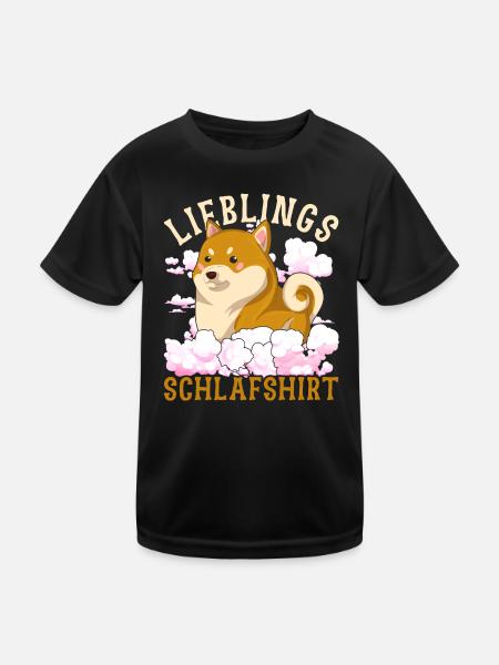 Hunde Shiba Inu Geschenk Lieblings Schlafshirt - Kinder Funktions-T-Shirt - Schwarz