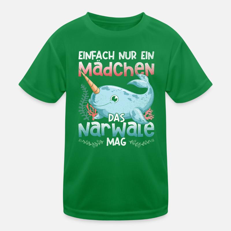 Einfach nur ein Mädchen das Narwale mag Narwal Kinder Funktions-T-Shirt