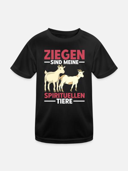 Bauernhof Tier Landwirt Geschenk Lustiges Ziege - Kinder Funktions-T-Shirt - Schwarz - Vorne