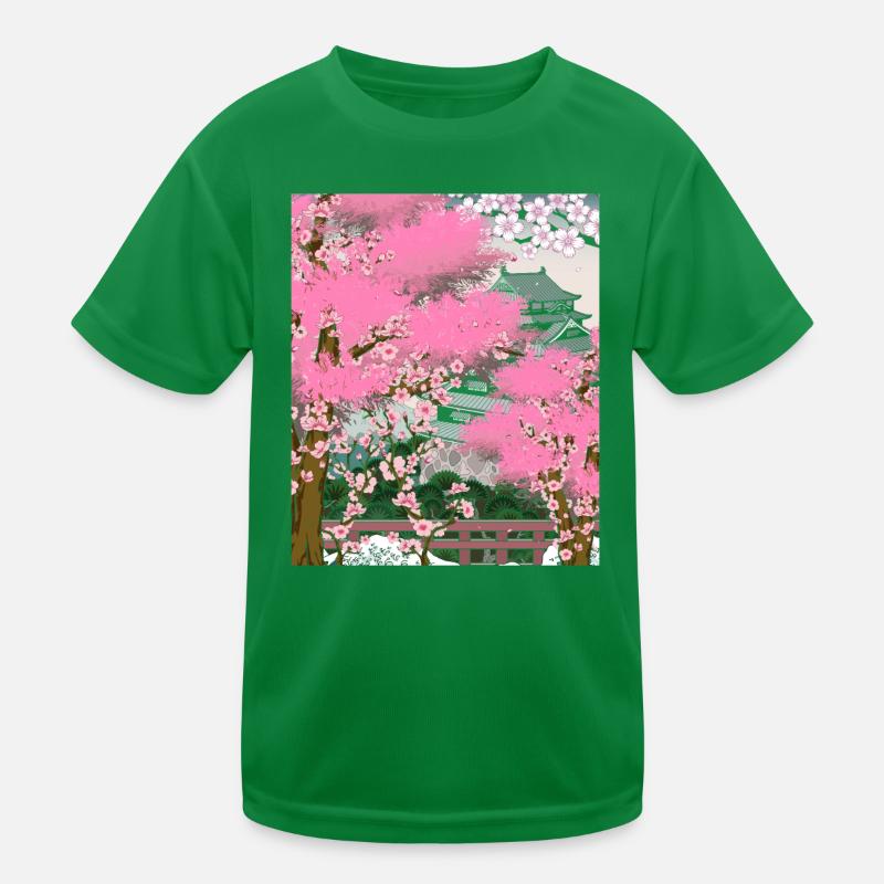 Japan Cherry Blossom Tree Gift Japanese Sakura Kids Functional T-Shirt