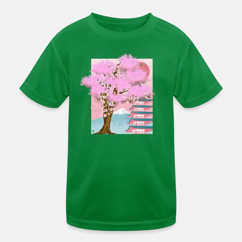 Japan Aesthetics Sakura Tree Gift Cherry Blossom Kids Functional T-Shirt