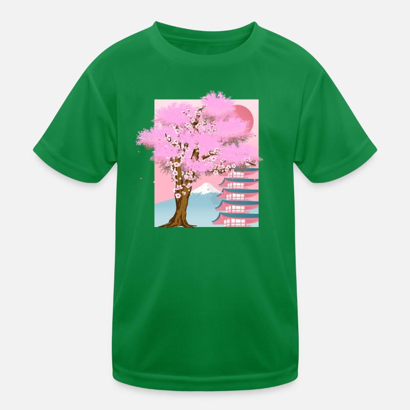 Kirschblüten Baum Japan Ästhetik Geschenk Sakura Kinder Funktions-T-Shirt