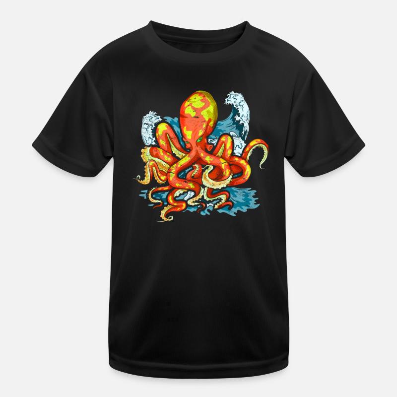Oktopus Kinder Funktions-T-Shirt