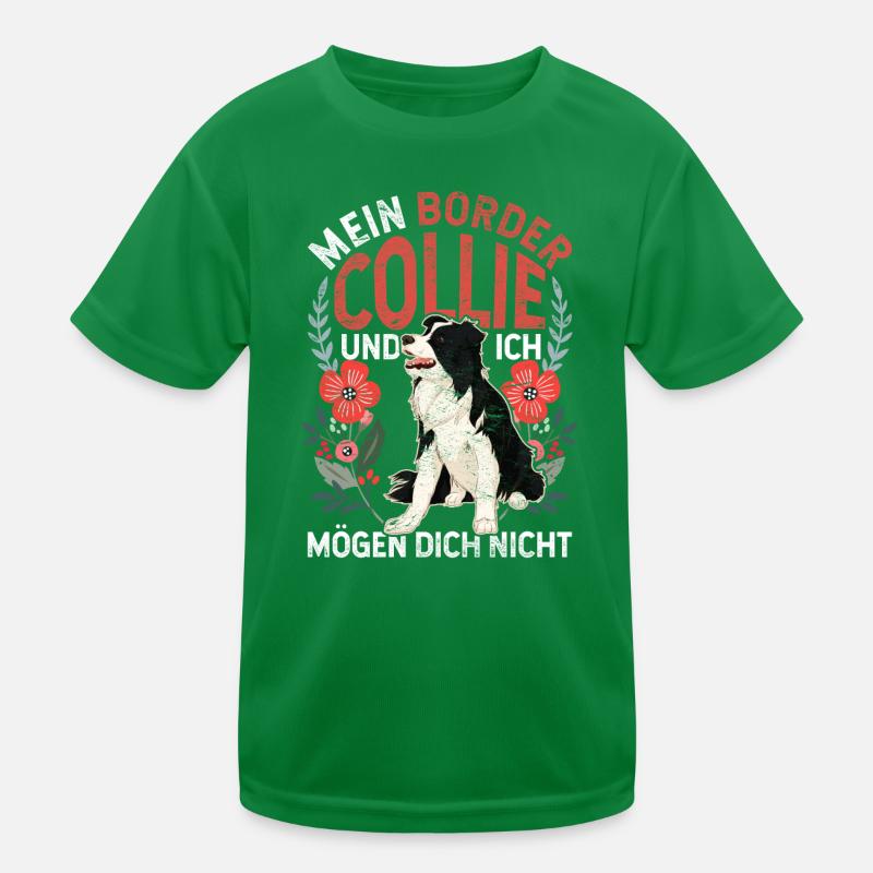 Mein Border Collie und ich mögen dich nicht Hunde Kinder Funktions-T-Shirt