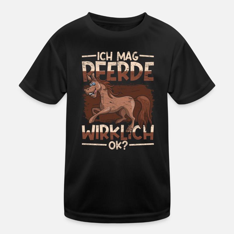 Ich mag Pferde wirklich ok Reiten Geschenk Pferd Kinder Funktions-T-Shirt