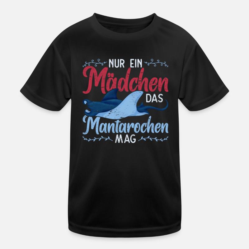 Nur ein Mädchen das Mantarochen mag Mantarochen Kinder Funktions-T-Shirt