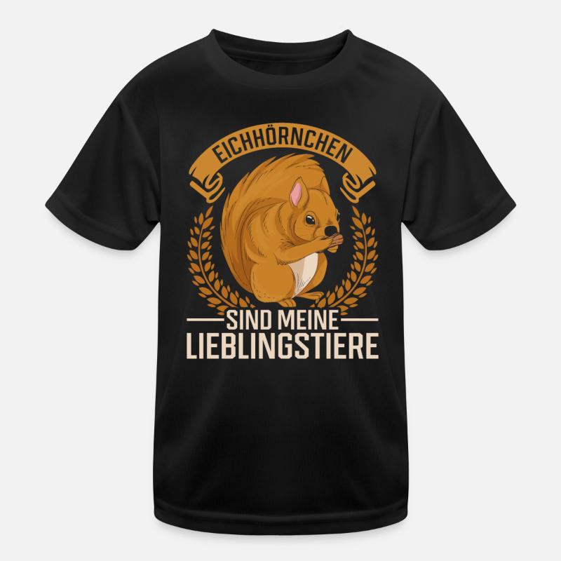 Wald Tier Lieblingstier Geschenk Eichhörnchen - Kinder Funktions-T-Shirt - Schwarz